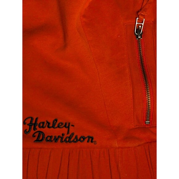 Harley Davidson Jacket Womens S Full Zip Soft Red Embroidered Motorcycle Snaps - Picture 5 of 5